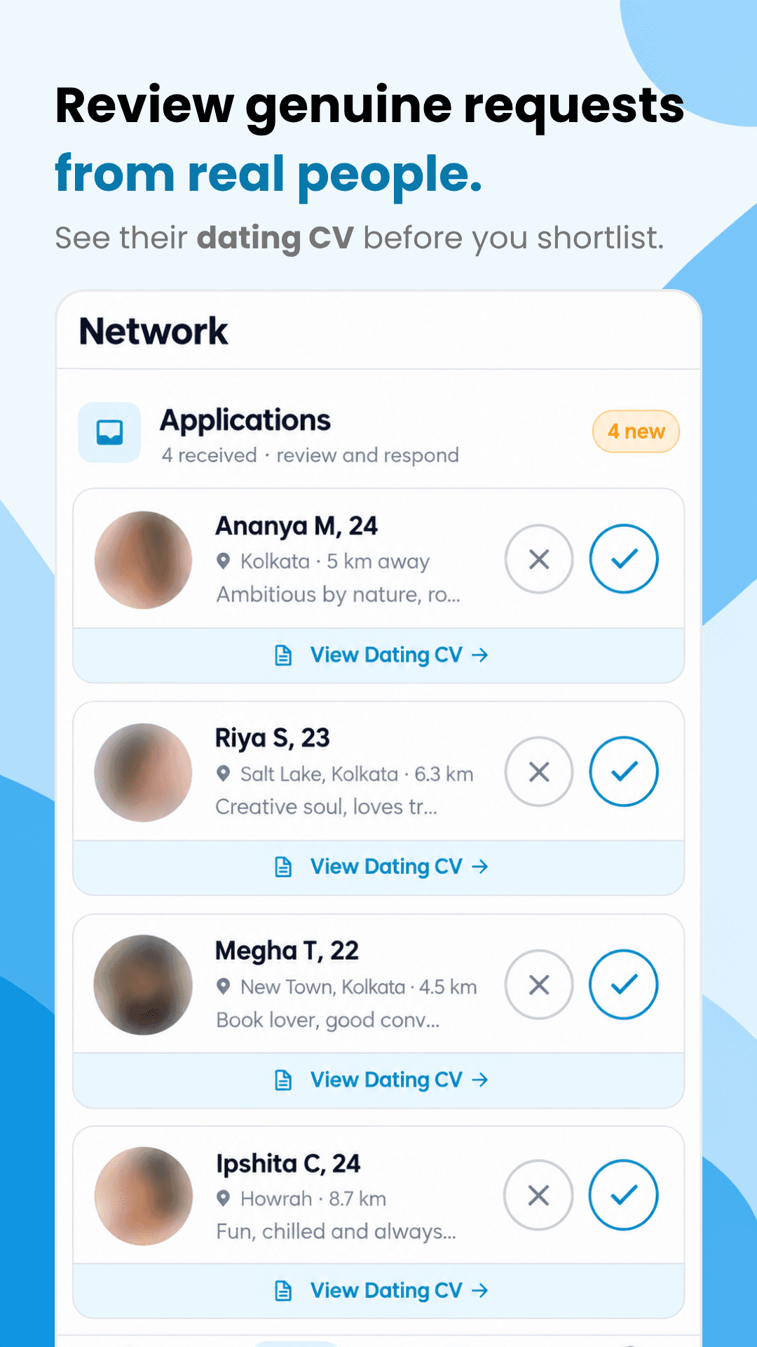 FindIn Network applications screen