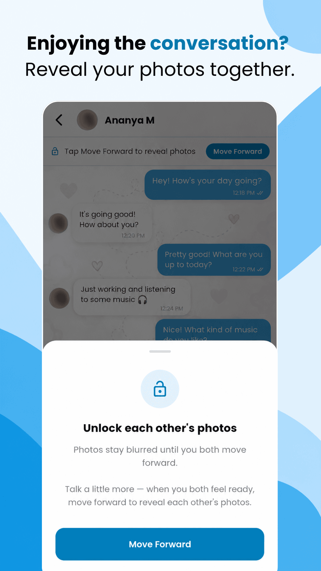 FindIn photo reveal chat screen